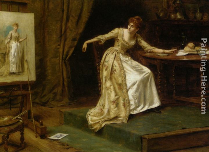 The Artists Model painting - George Goodwin Kilburne The Artists Model art painting